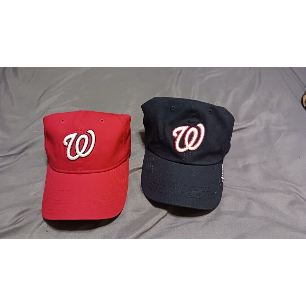 Washington Nationals Red Baseball Cap And Blue Cap Womans With Adjustable Strap